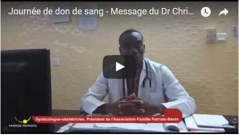 Message de sensibilisation sur le don de sang