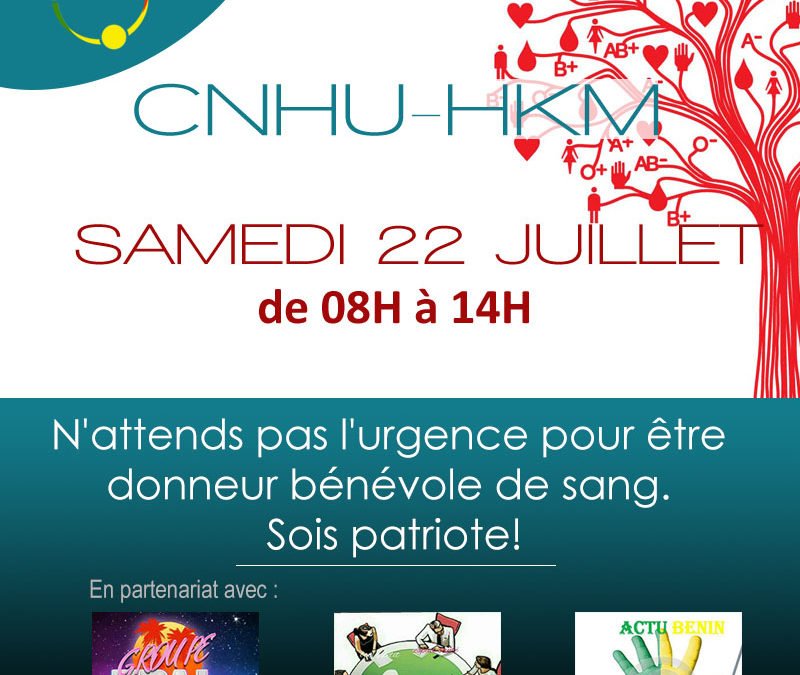 Journée de don de sang 2017 – Samedi 22 Juillet au CNHU-HKM